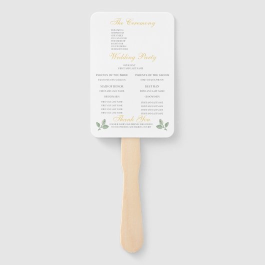 Rustikale Hochzeit Fächer (Rückseite)