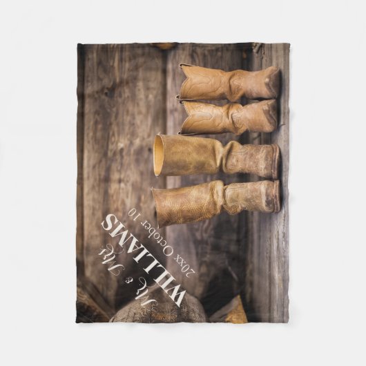 Rustikale Hochzeit Fleecedecke (Vorderseite)