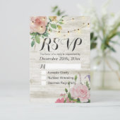 Rustikale Hochzeit floraler UAWG RSVP Karte (Stehend Vorderseite)