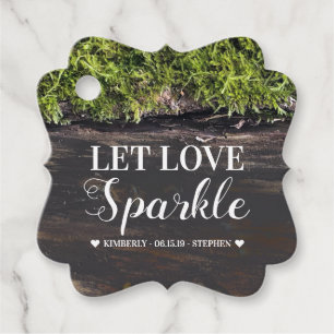 Rustikale Hochzeit Gelassen Liebe Sparkle abschick Geschenkanhänger
