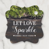 Rustikale Hochzeit Gelassen Liebe Sparkle abschick Geschenkanhänger (Rückseite)