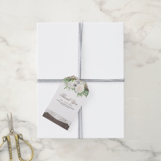 Rustikale Hochzeit Geschenkanhänger (Mit Garn)