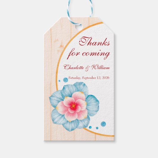 Rustikale Hochzeit Geschenkanhänger (Vorderseite)