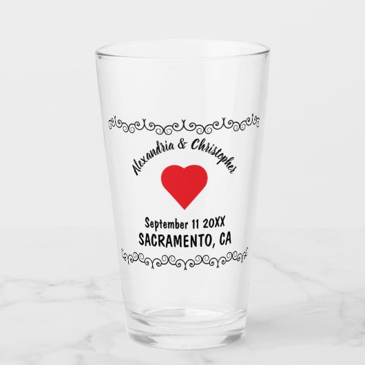 Rustikale Hochzeit Glas (Vorderseite)