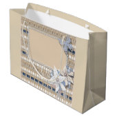 Rustikale Hochzeit Große Geschenktüte (Rückseite Schrägansicht)