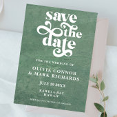 Rustikale Hochzeit grüner Retro-Typografie Save The Date