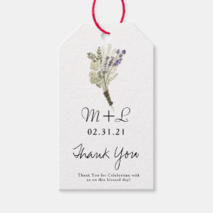 Rustikale Hochzeit Hand Wasserfarbe Lavendel Öko Geschenkanhänger