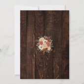 Rustikale Hochzeit Holz Blumen Einladung (Rückseite)
