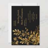 Rustikale Hochzeit Holz Blumen  Einladung (Vorderseite)