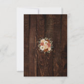 Rustikale Hochzeit Holz Blumen QR-Code Reservierun Einladung (Rückseite)