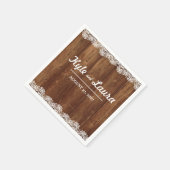 Rustikale Hochzeit Holz Lace Napkin Serviette (Ecke)