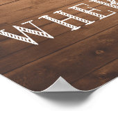 Rustikale Hochzeit | Holzzeichen | Ort Poster (Ecke)