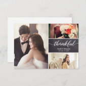 Rustikale Hochzeit Horizontal Foto Collage Dankbar Dankeskarte (Vorne/Hinten)