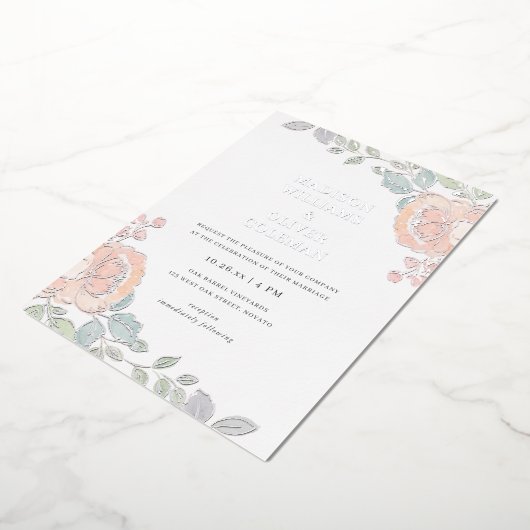 Rustikale Hochzeit + Hübsche Wasserfarben Folieneinladung (Gedreht)