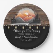 Rustikale Hochzeit im Bergtal Pappteller (Vorderseite)