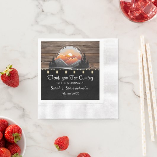 Rustikale Hochzeit im Bergtal Serviette (Beispiel)