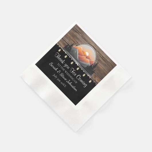 Rustikale Hochzeit im Bergtal Serviette (Ecke)