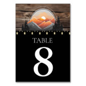 Rustikale Hochzeit im Bergtal Tischnummer (Vorderseite)