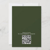 Rustikale Hochzeit im Bergwald mit QR-Code zum Bud Einladung (Rückseite)