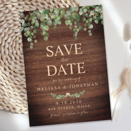 Rustikale Hochzeit im botanischen Grünen Save The Date