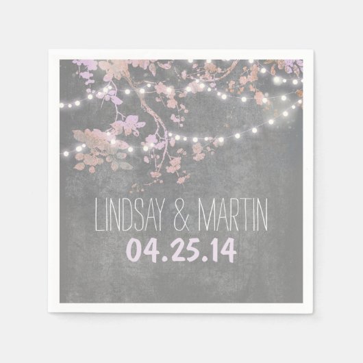 Rustikale Hochzeit im Garten Serviette (Vorderseite)