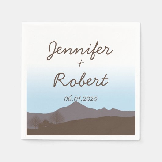 Rustikale Hochzeit im Gebirge Napkin Serviette (Vorderseite)