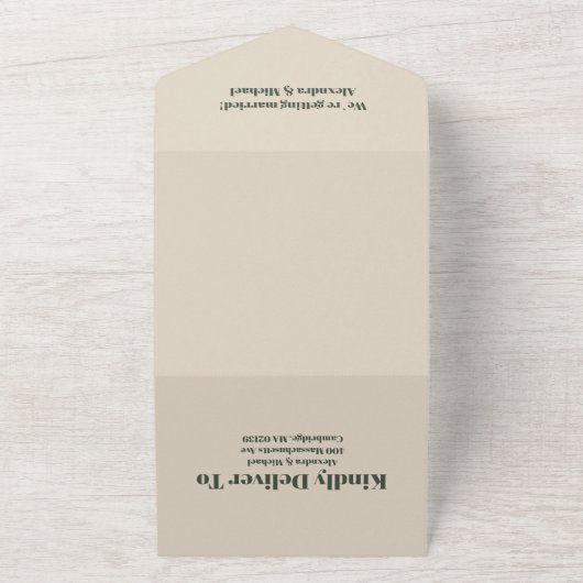 Rustikale Hochzeit im Gebirgswald All In One Einladung (Außenbereich)