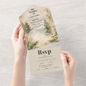 Rustikale Hochzeit im Gebirgswald All In One Einladung (Abreißen)