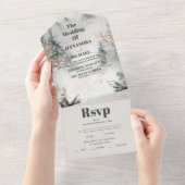 Rustikale Hochzeit im Gebirgswald All In One Einladung (Abreißen)