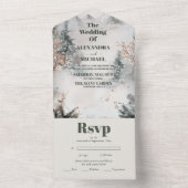 Rustikale Hochzeit im Gebirgswald All In One Einladung (Innen Boden)