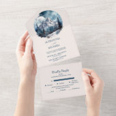 Rustikale Hochzeit im Gebirgswald All In One Einladung (Abreißen)