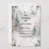 Rustikale Hochzeit im Gebirgswald Einladung (Vorderseite)