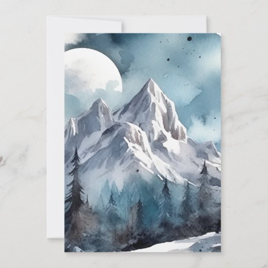 Rustikale Hochzeit im Gebirgswald Einladung (Rückseite)