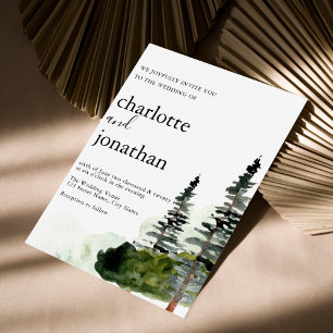Rustikale Hochzeit im Gebirgswald Einladung