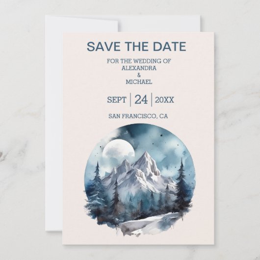 Rustikale Hochzeit im Gebirgswald Save The Date (Vorderseite)