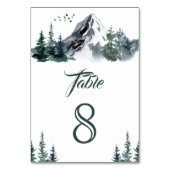 Rustikale Hochzeit im Gebirgswald Tischnummer (Vorderseite)