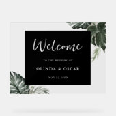 Rustikale Hochzeit im Grünen Acrylschild (Vorderseite)