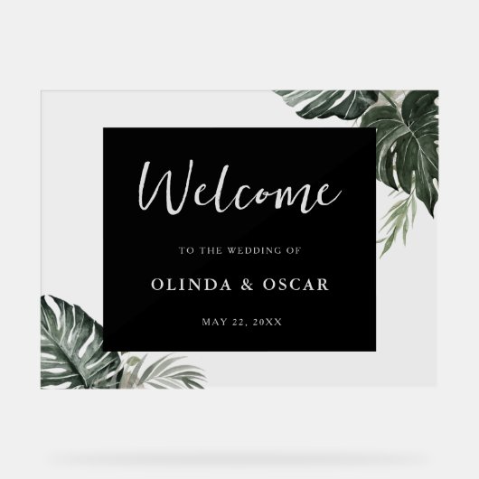 Rustikale Hochzeit im Grünen Acrylschild (Vorderseite)