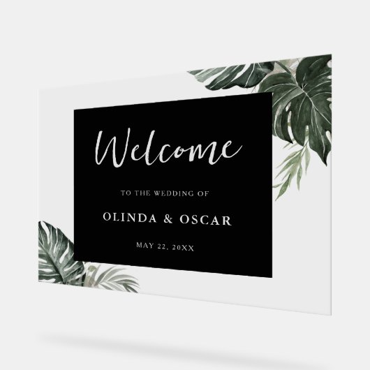 Rustikale Hochzeit im Grünen Acrylschild (Winkel)