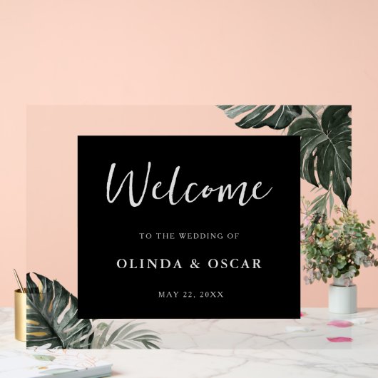 Rustikale Hochzeit im Grünen Acrylschild (Hochzeit)