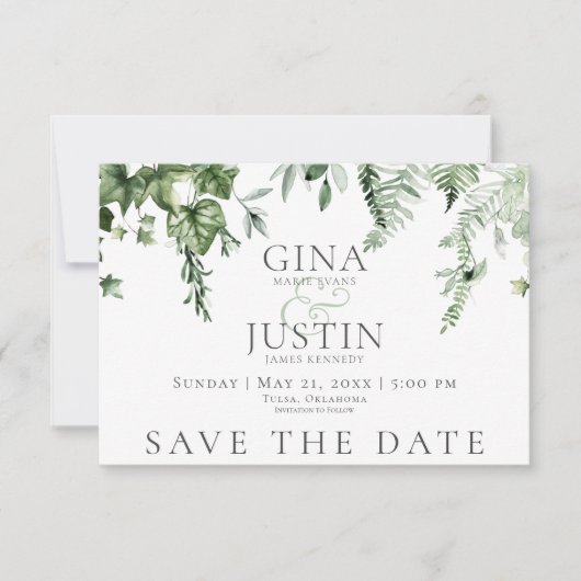 Rustikale Hochzeit im Grünen Save The Date (Vorderseite)