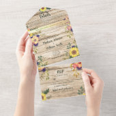 Rustikale Hochzeit im Herbst All In One Einladung (Abreißen)