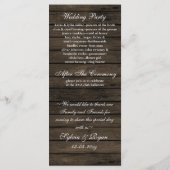 rustikale Hochzeit im Herbst aus Barnholz Teezeit Programm (Rückseite)