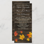 rustikale Hochzeit im Herbst aus Barnholz Teezeit Programm (Vorne/Hinten)