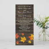 rustikale Hochzeit im Herbst aus Barnholz Teezeit Programm (Stehend Vorderseite)