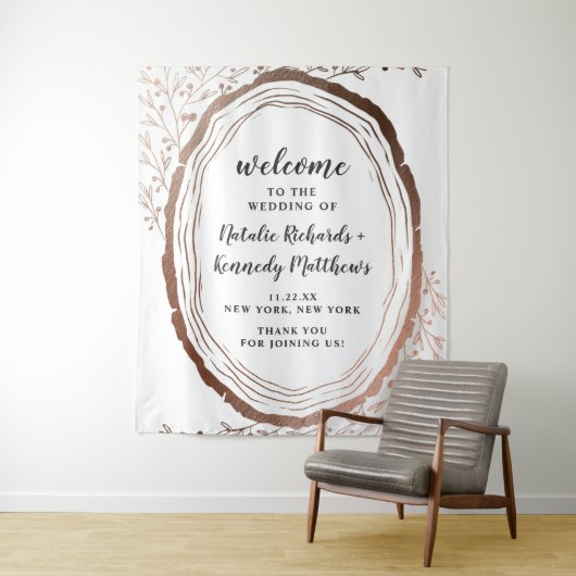 Rustikale Hochzeit im Herbst aus Holz mit dünner K Wandteppich (Beispiel)