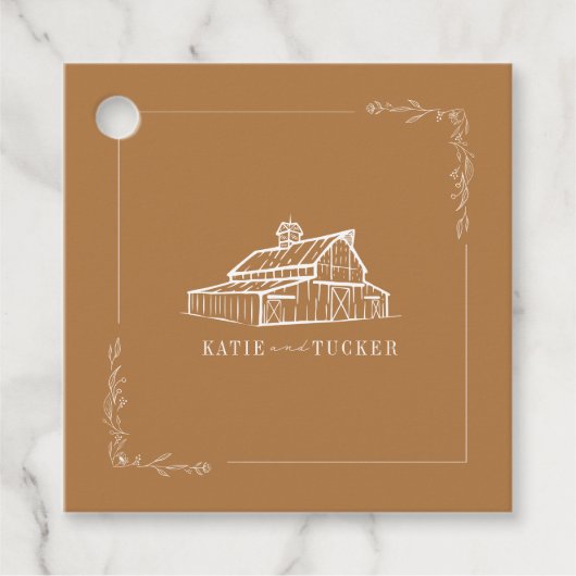 Rustikale Hochzeit im Herbst des Stallhalses Golde Geschenkanhänger (Vorderseite)