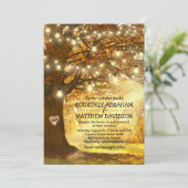 Rustikale Hochzeit im Herbst Einladung (Stehend Vorderseite)