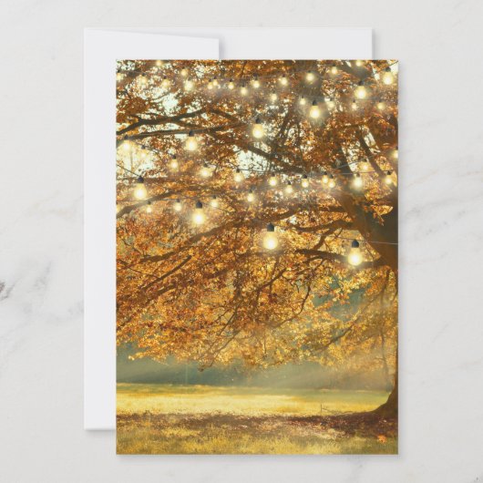 Rustikale Hochzeit im Herbst Einladung (Rückseite)