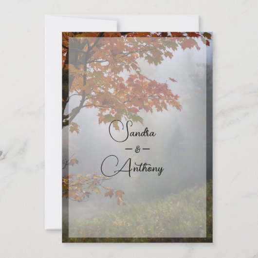 Rustikale Hochzeit im Herbst Einladung (Rückseite)